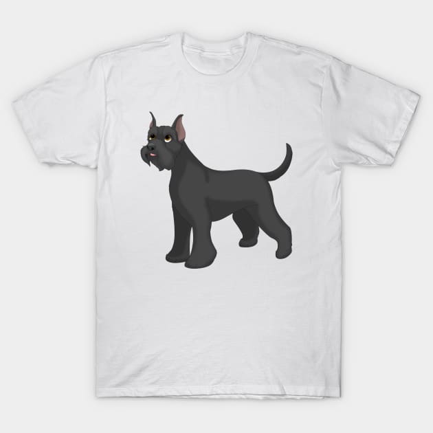 Giant Schnauzer Dog (Cropped Ears) T-Shirt by millersye